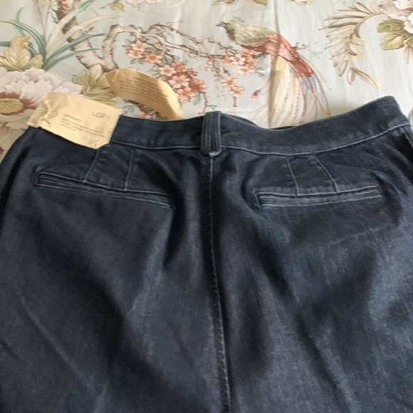 Loft ON TREND WIDE LEG dark denim sewn in seam NWT - Picture 4 of 11